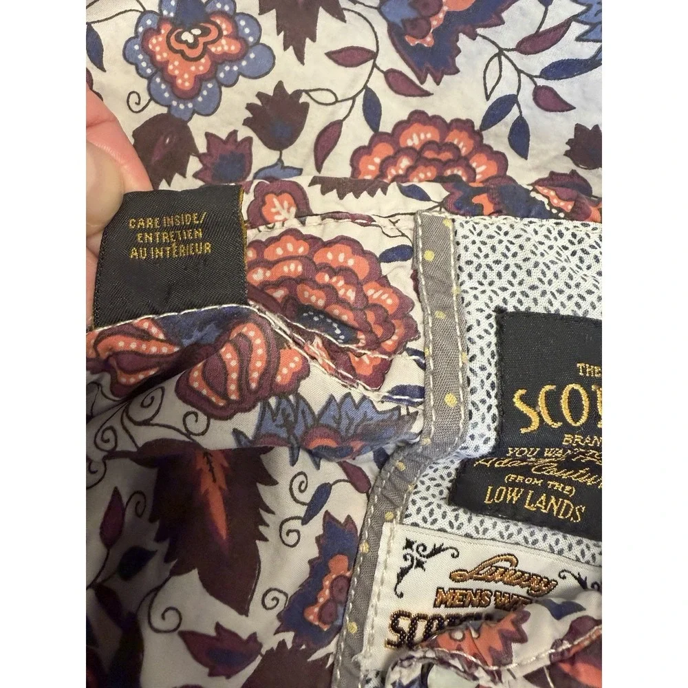 Scotch & Soda Shirt Mens Medium Pearl Snap Button Up Floral Western Casual